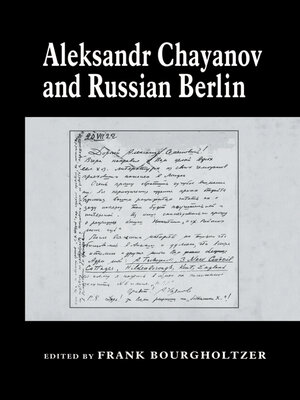 cover image of Aleksandr Chayanov and Russian Berlin